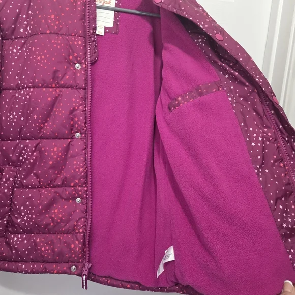 Cat & Jack Girl Magenta Star Print Heavyweight Puffer Winter Snow Jacket Sz XL - Picture 7 of 12